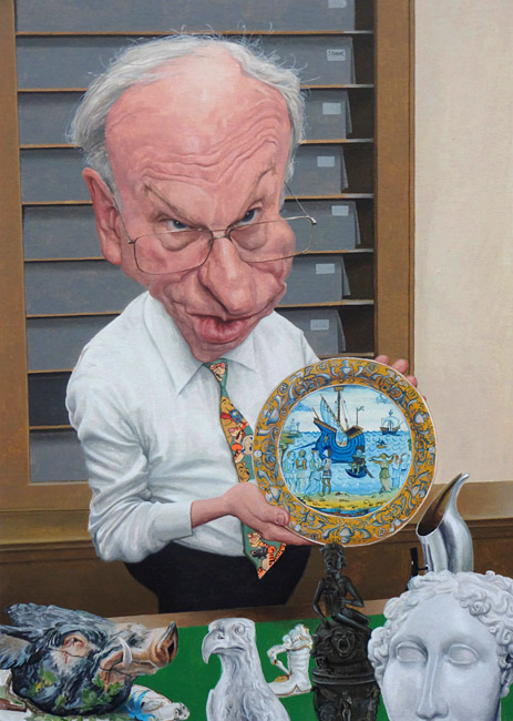 COmmission a caricature for leaving gift- sample work for the Ashmolean Museum, Oxford