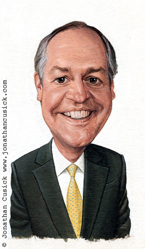 Caricature commission of CEO by uk caricaturist Jonathan cusick