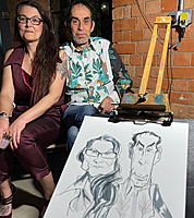 sample caricature drawing from christmas party in Derby. Hire a caricaturist in Derbyshire