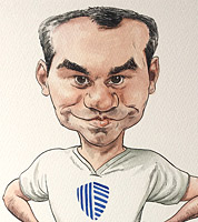 caricature drawing commissioned by football charity leaving gift