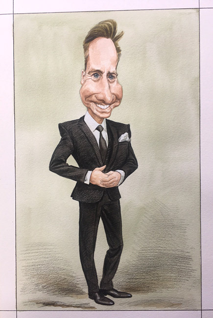 caricature commission for magistrate in the style of Leslie Ward legal prints
