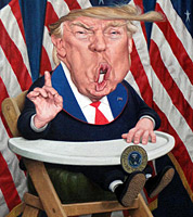 caricature illustration of president donald trump