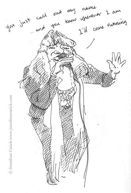 reportage illustration caricature in sketchbook