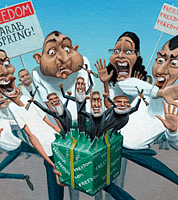 political cartoon illustration for the spectator by JOnathan Cusick