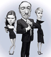 House of Cards advertising campaign by caricaturist Jonathan Cusick- caricatures for ads