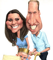 Published caricature, editorial cartoon of royalty