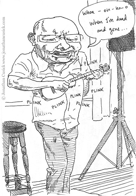 ukulele drawing in sketchbook